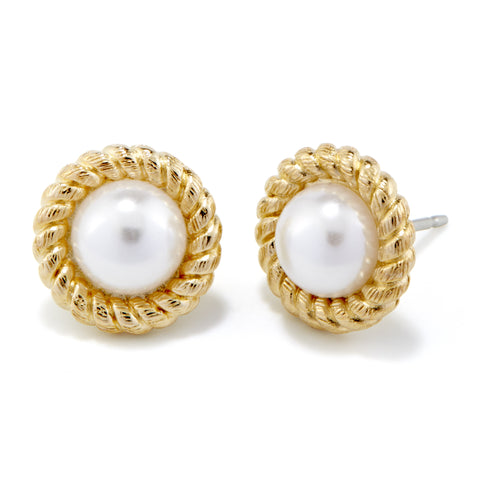 Kate Button Pearl Earrings